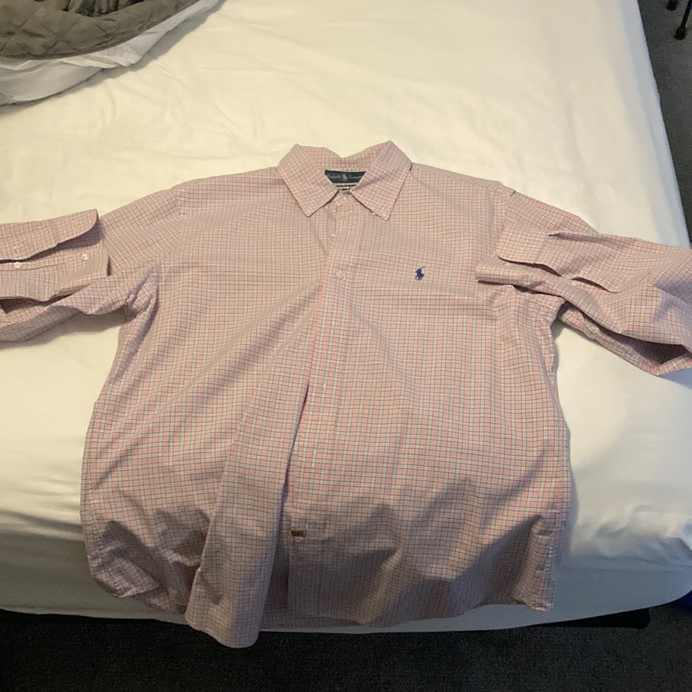Mens large pink Ralph Lauren buttondown - dry cleaned